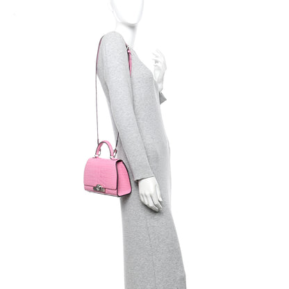 Moynat Matte Crocodile Rejane BB Pink 2 of 9