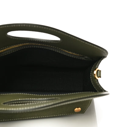 Burberry Canvas Calfskin Horseferry Print Mini Pocket Bag Dark Fern Green 5 of 10