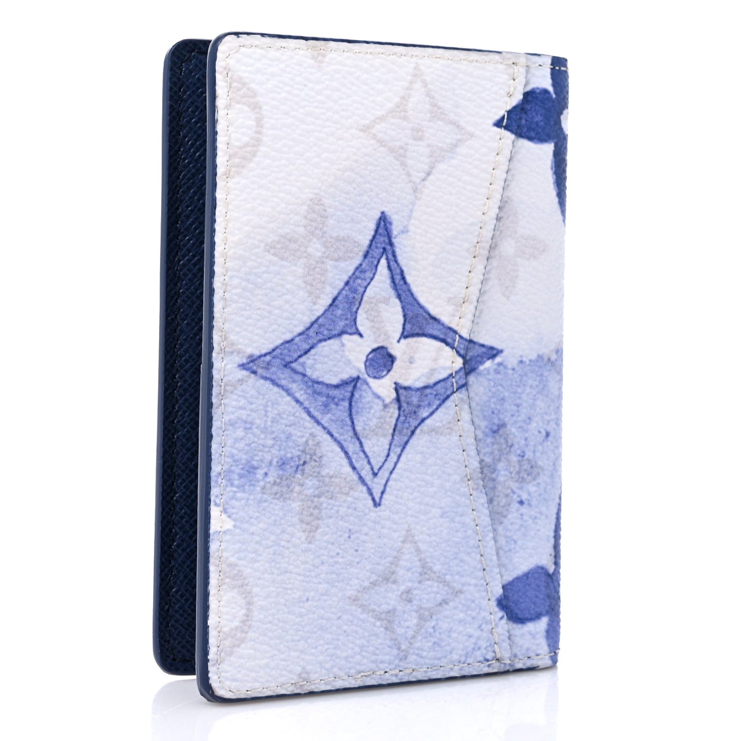 Monogram Watercolor Pocket Organizer Blue