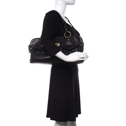 Burberry Calfskin Two Front Pocket Satchel Bag Black 2 of 10