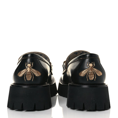 Gucci Cordovan Lux Womens Harald Horsebit 25mm Platform Loafers 37.5 Black 5 of 10