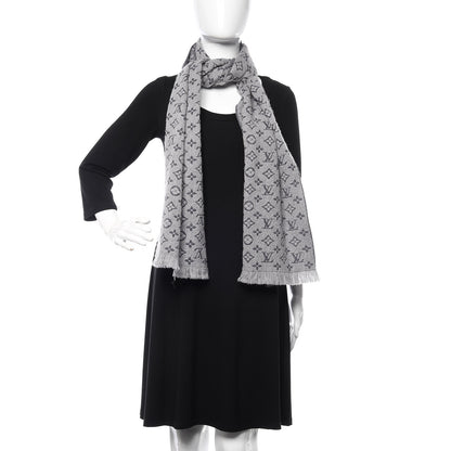 Louis Vuitton Wool Monogram Classic Scarf Grey 2 of 5