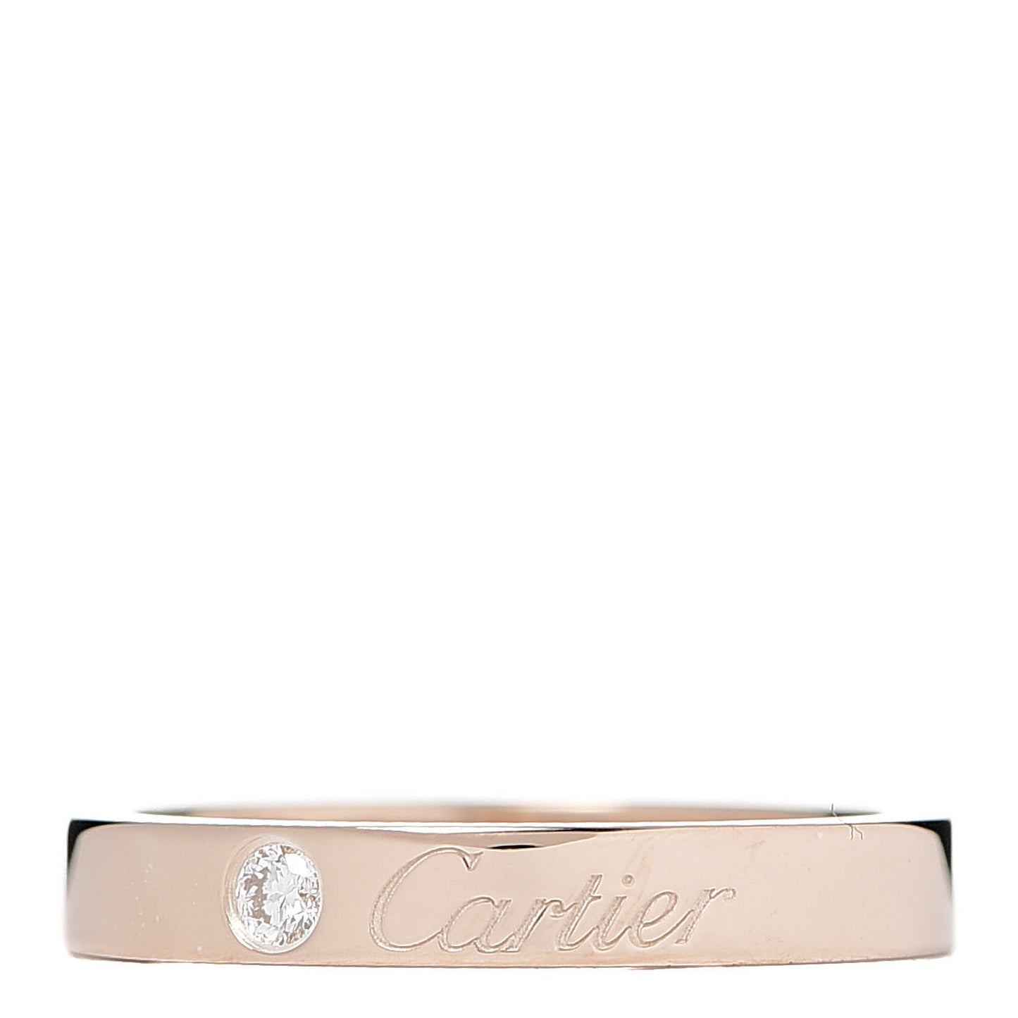 18K Pink Gold Diamond 3mm C De Wedding Band Ring 50 5.25