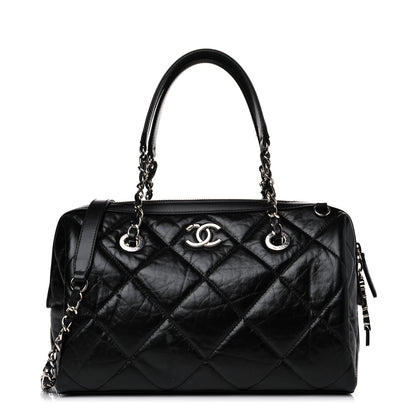 Chanel Calfskin Quilted Small CC Bowling Bag Black 2 of 11