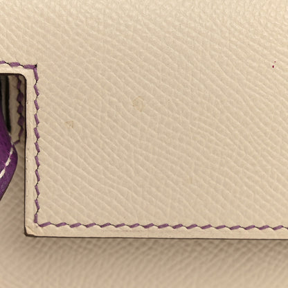 Hermes Epsom Bi-Color Horseshoe Kelly Sellier 25 Craie Anemone 14 of 14