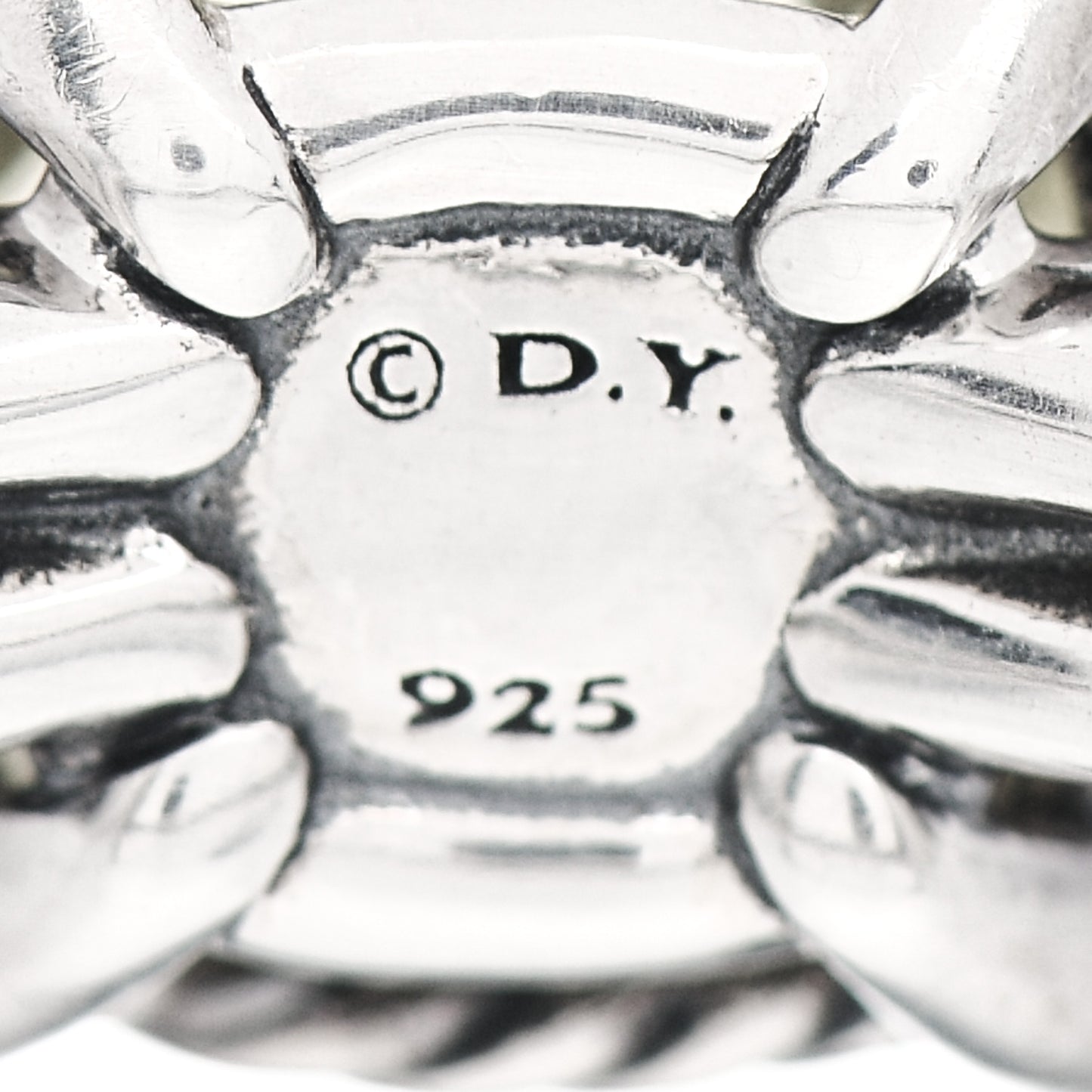 Sterling Silver Diamond Lemon Citrine 11mm Chatelaine Ring 54 7