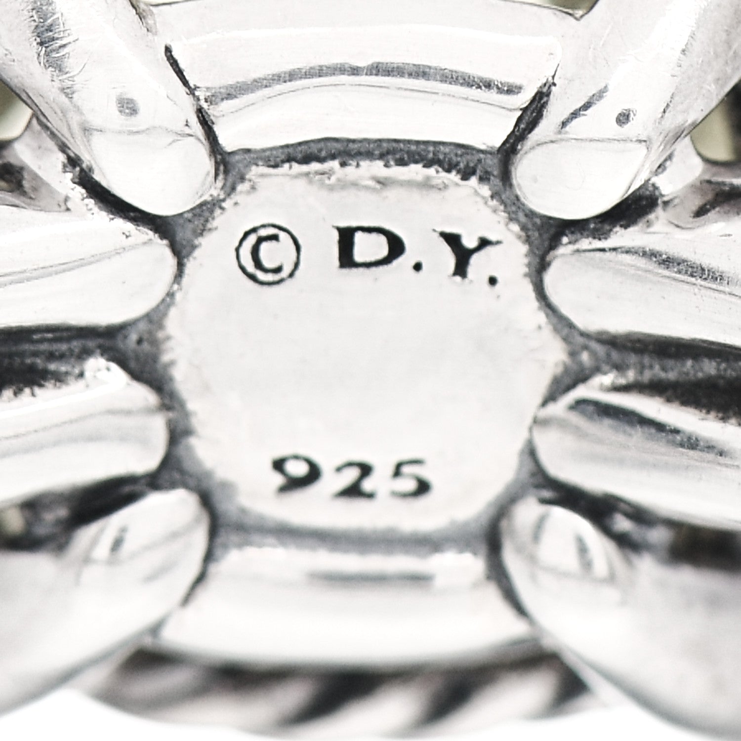 David Yurman Sterling Silver Diamond Lemon Citrine 11mm Chatelaine Ring 54 7 5 of 5