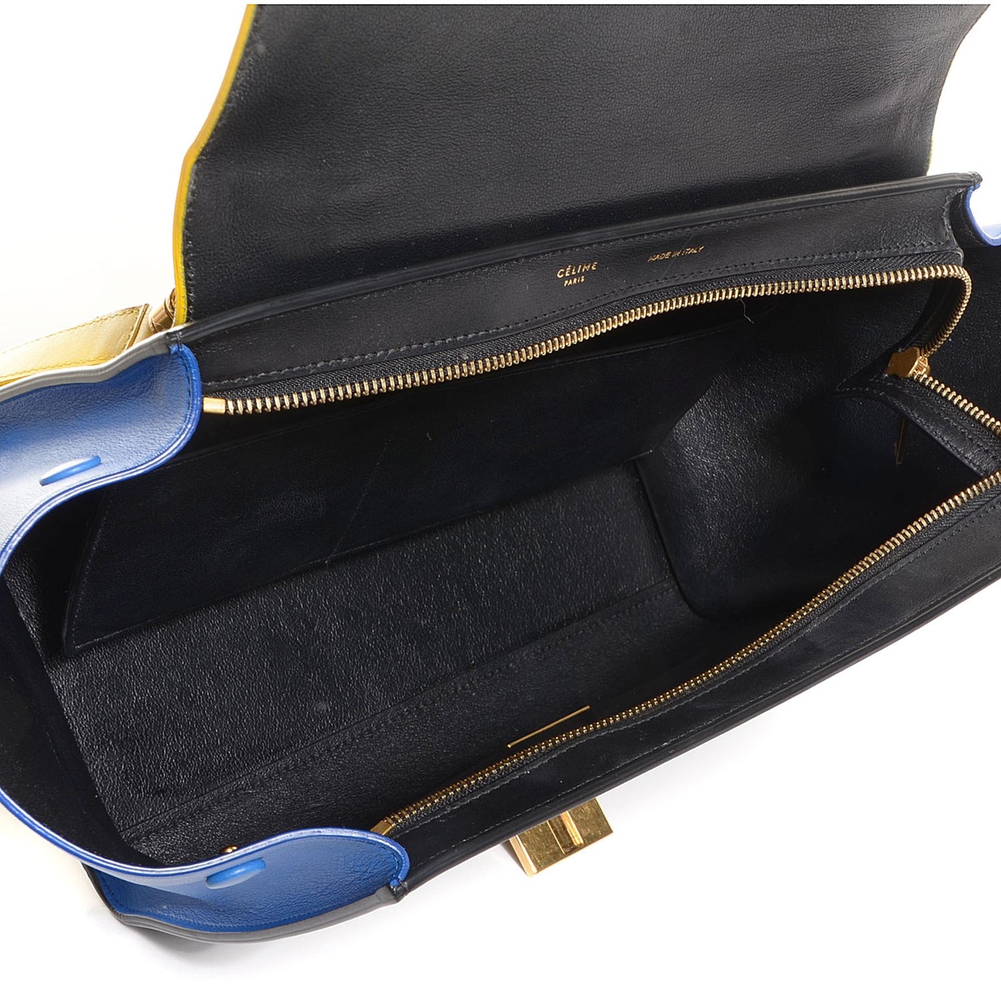 Smooth Calfskin Small Tri-Color Trapeze Sunflower