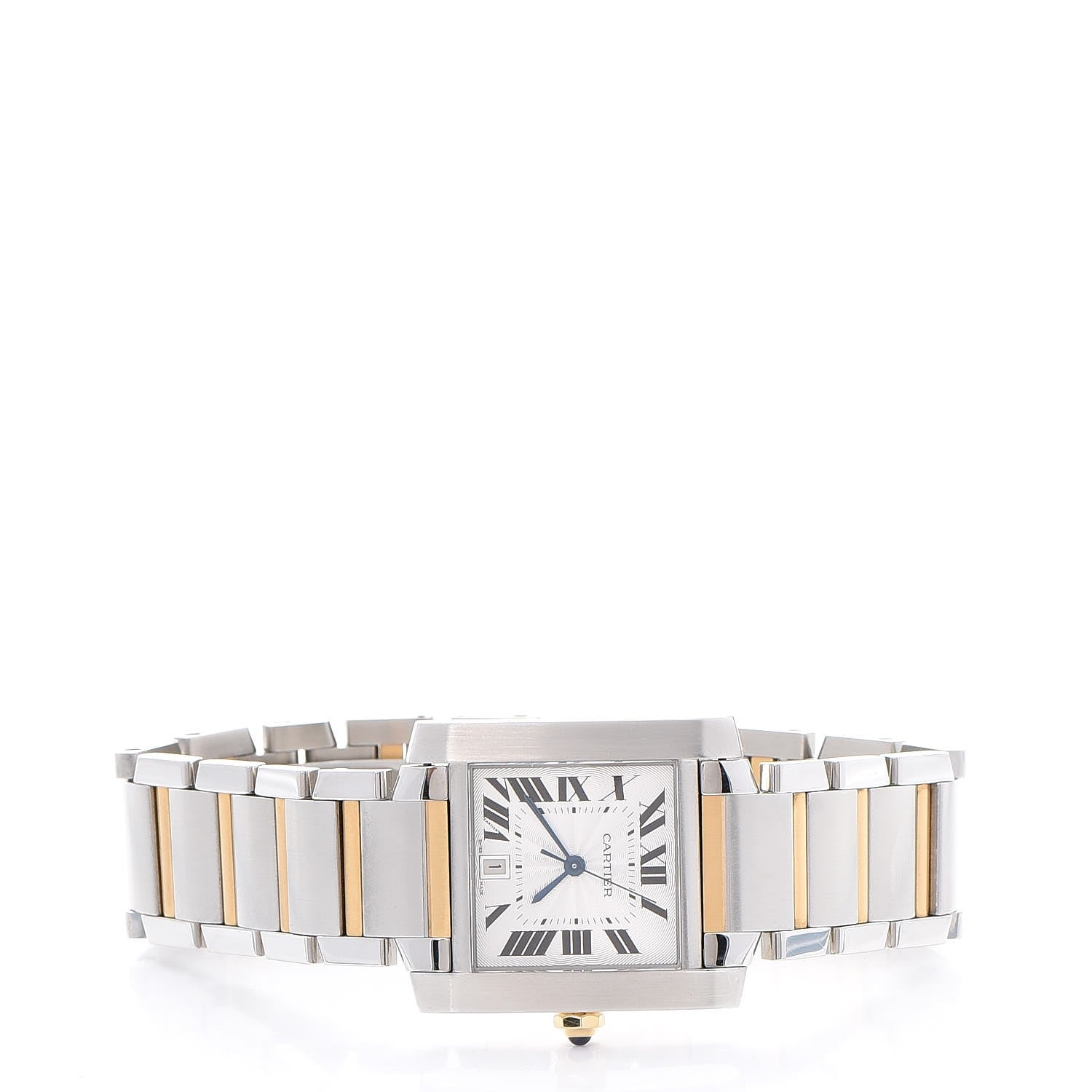 Cartier Stainless Steel 18K Yellow Gold 28mm Tank Francaise Automatic Watch 3 of 13