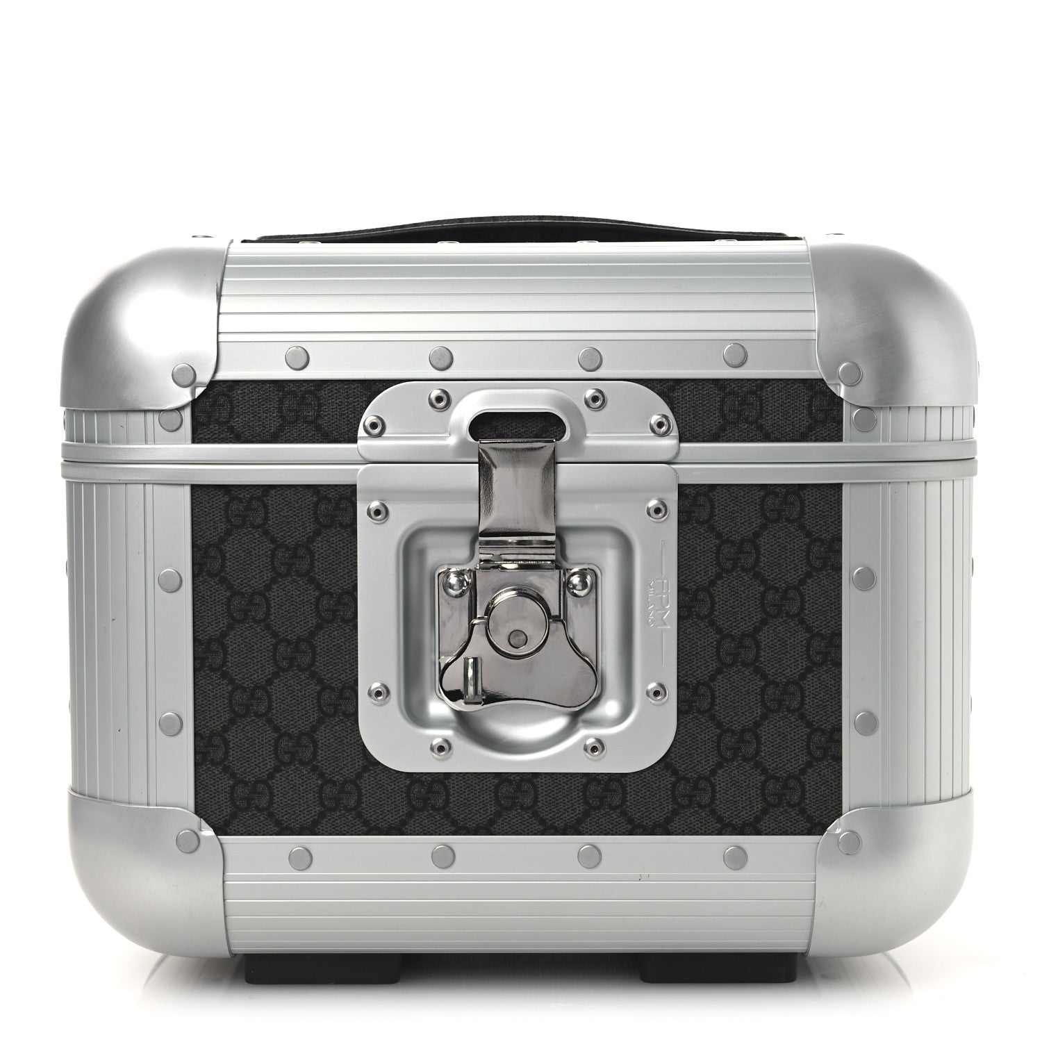 Gucci GG Supreme Monogram Aluminum Porter Beauty Case Silver 1 of 15
