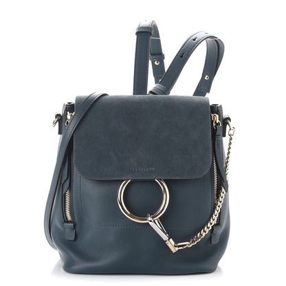 Chloe Suede Calfskin Small Faye Backpack Silver Blue 1 of 7