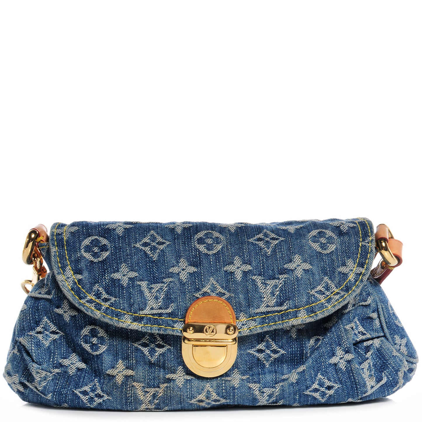 Monogram Denim Mini Pleaty Blue