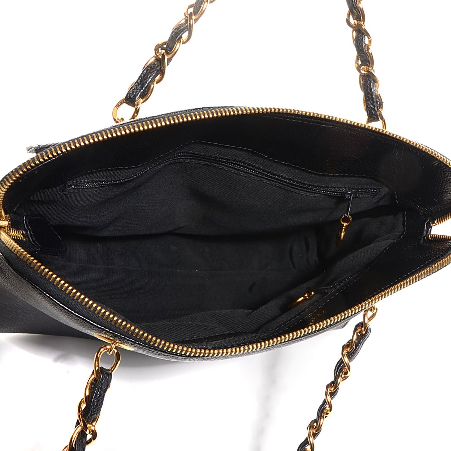 Caviar Flap Shoulder Bag Black