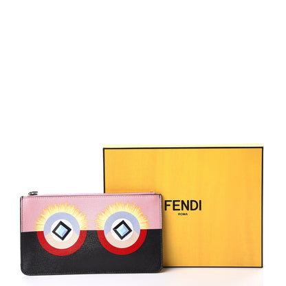 Fendi Vitello Elite Century Hypnoteyes Studded Zip Pouch Bubblegum Multicolor 8 of 8