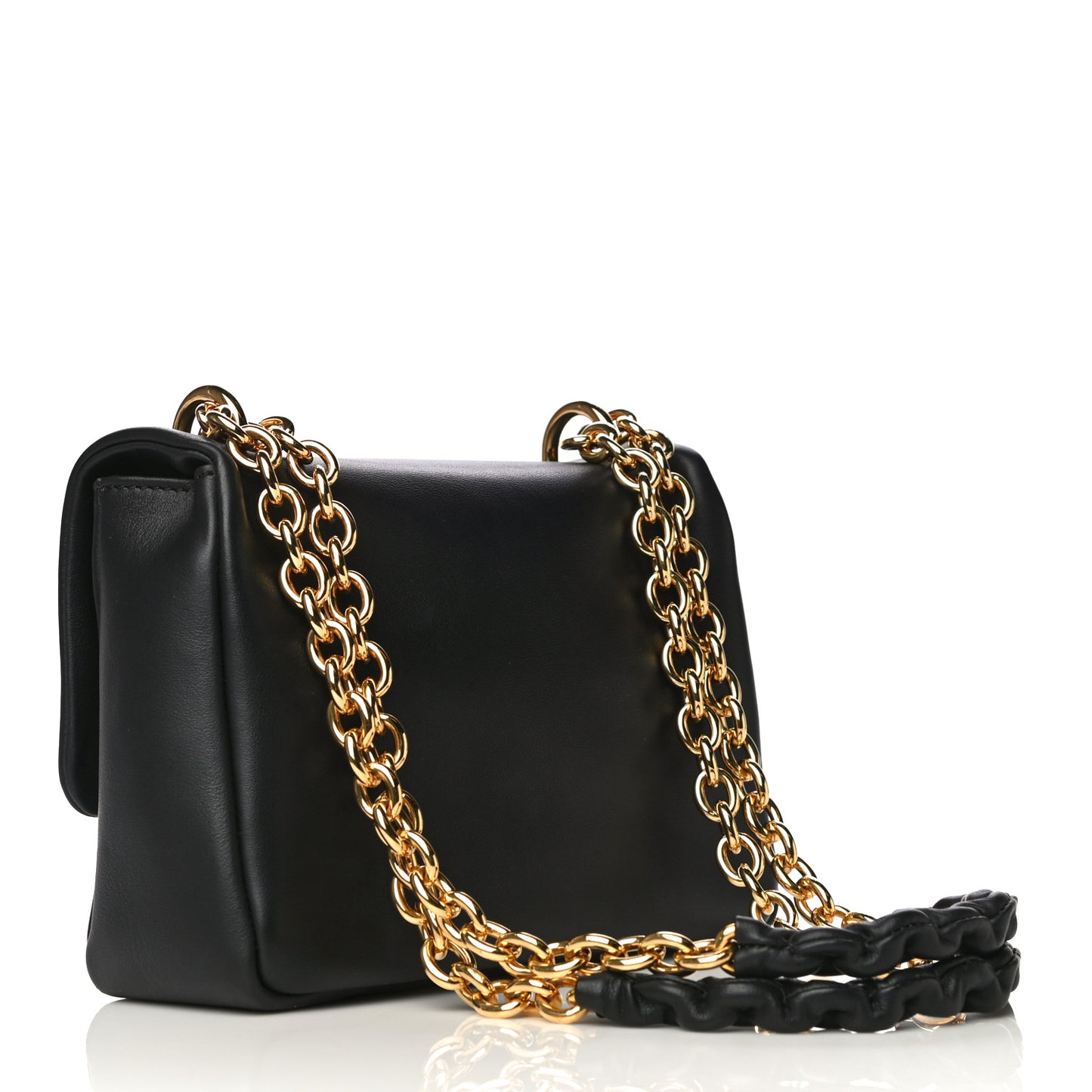 Calfskin Natalia Chain Bag Black