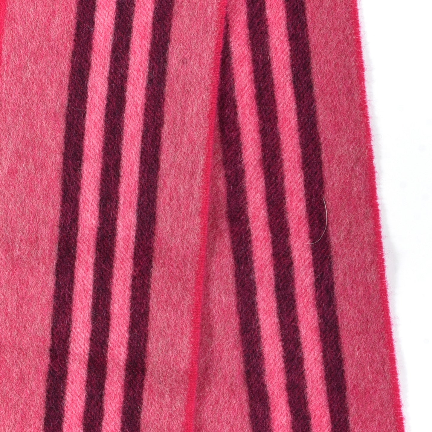 Cashmere Wool Giant Check Fringe Scarf Pink
