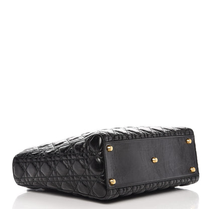 Christian Dior Crinkled Patent Cannage Large Lady Dior Black 4 of 11