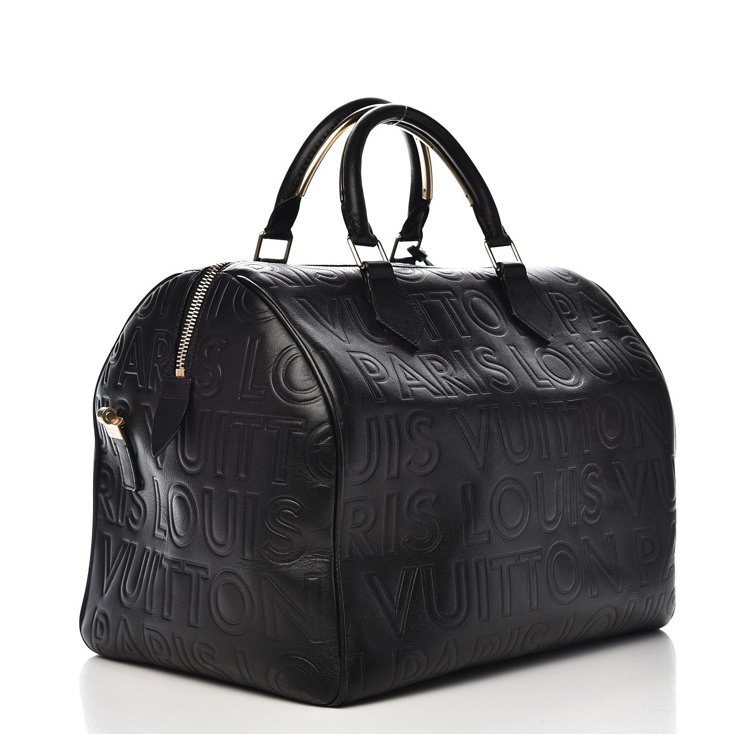 Louis Vuitton Calfskin Embossed Speedy Cube 30 Black 3 of 11