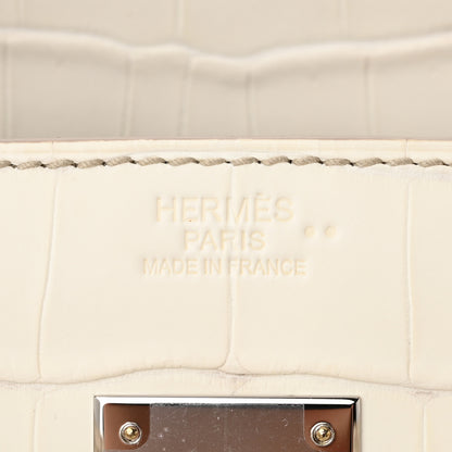 Hermes Matte Niloticus Crocodile Himalaya Birkin 30 Blanc 6 of 12