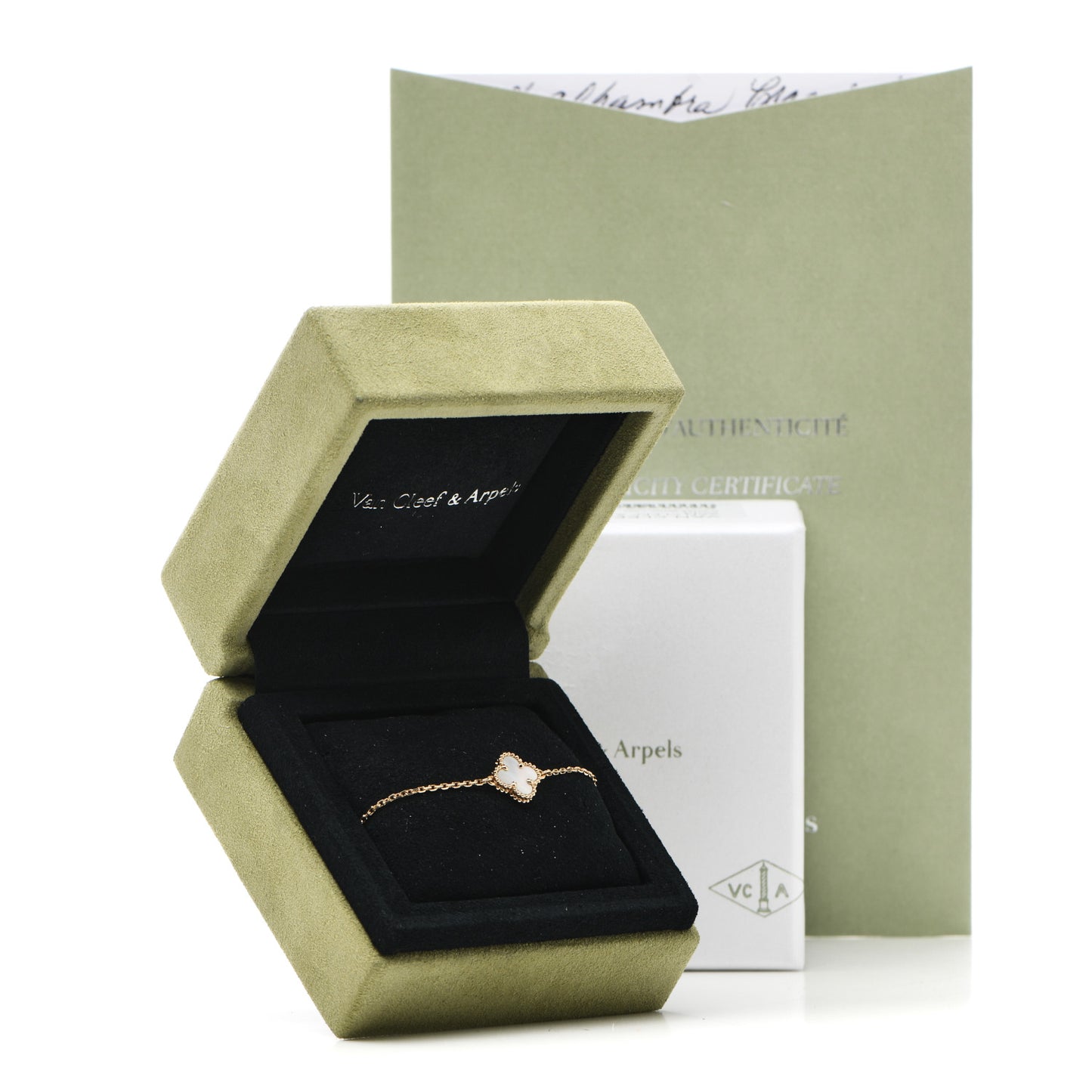 18K Yellow Gold Mother of Pearl Sweet Alhambra Bracelet