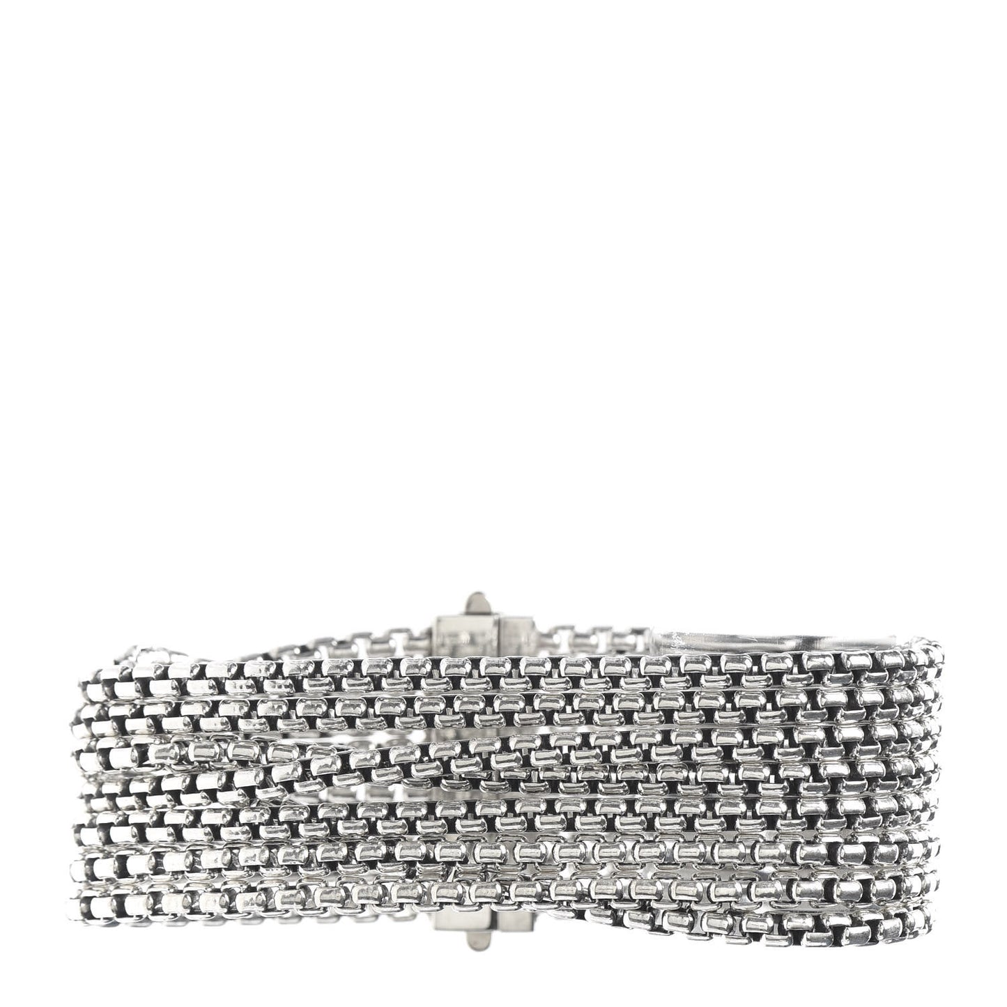 Sterling Silver Eight-Row Box Chain Bracelet