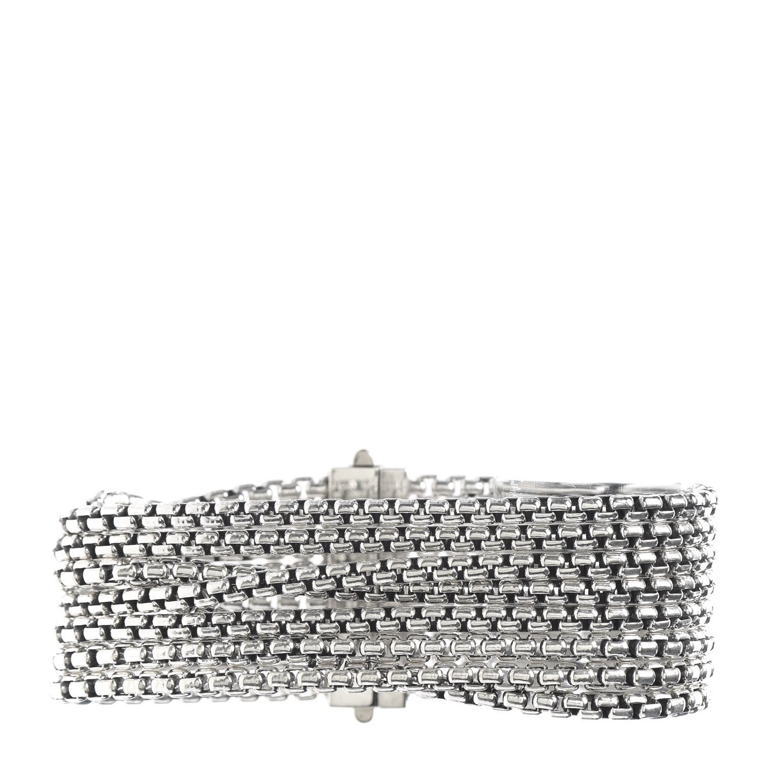 David Yurman Sterling Silver Eight-Row Box Chain Bracelet 1 of 4