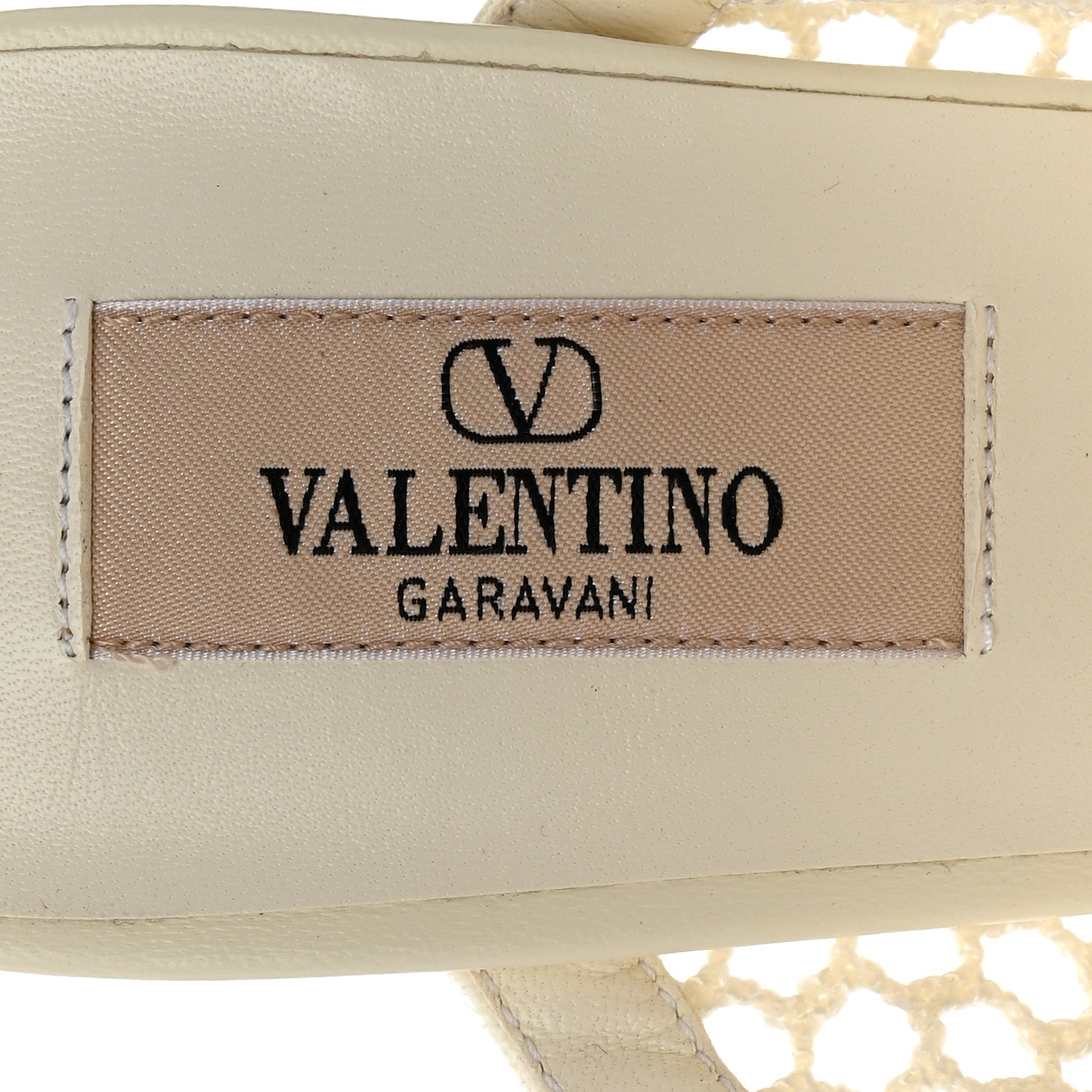 Valentino Garavani Calfskin Mesh Rockstud 60mm Caged Slide Sandals 40 Ivory 7 of 9