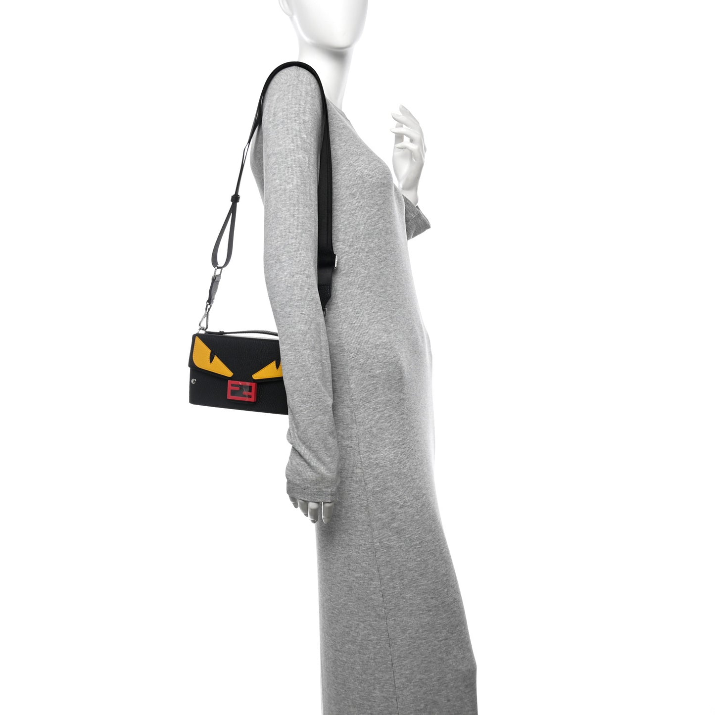 Vitello Cuoio Romano Monster Eyes Bi-Color Baguette Trunk Black Yellow