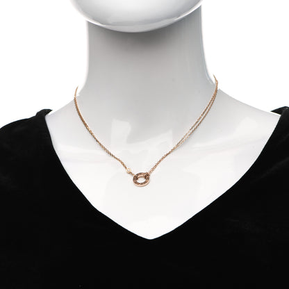 Cartier 18K Pink Gold 1 Diamond 1 Pink Sapphire LOVE Necklace 2 of 6