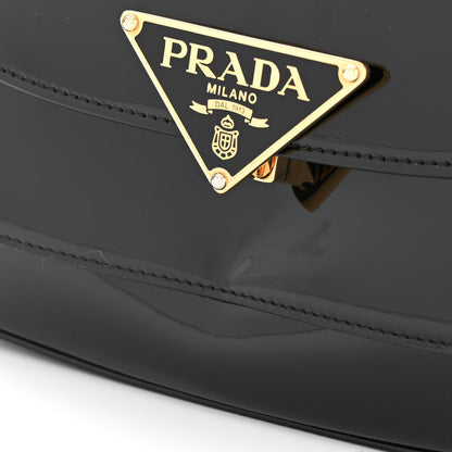 Prada Spazzolato Triangle Flap Shoulder Bag Black 10 of 10