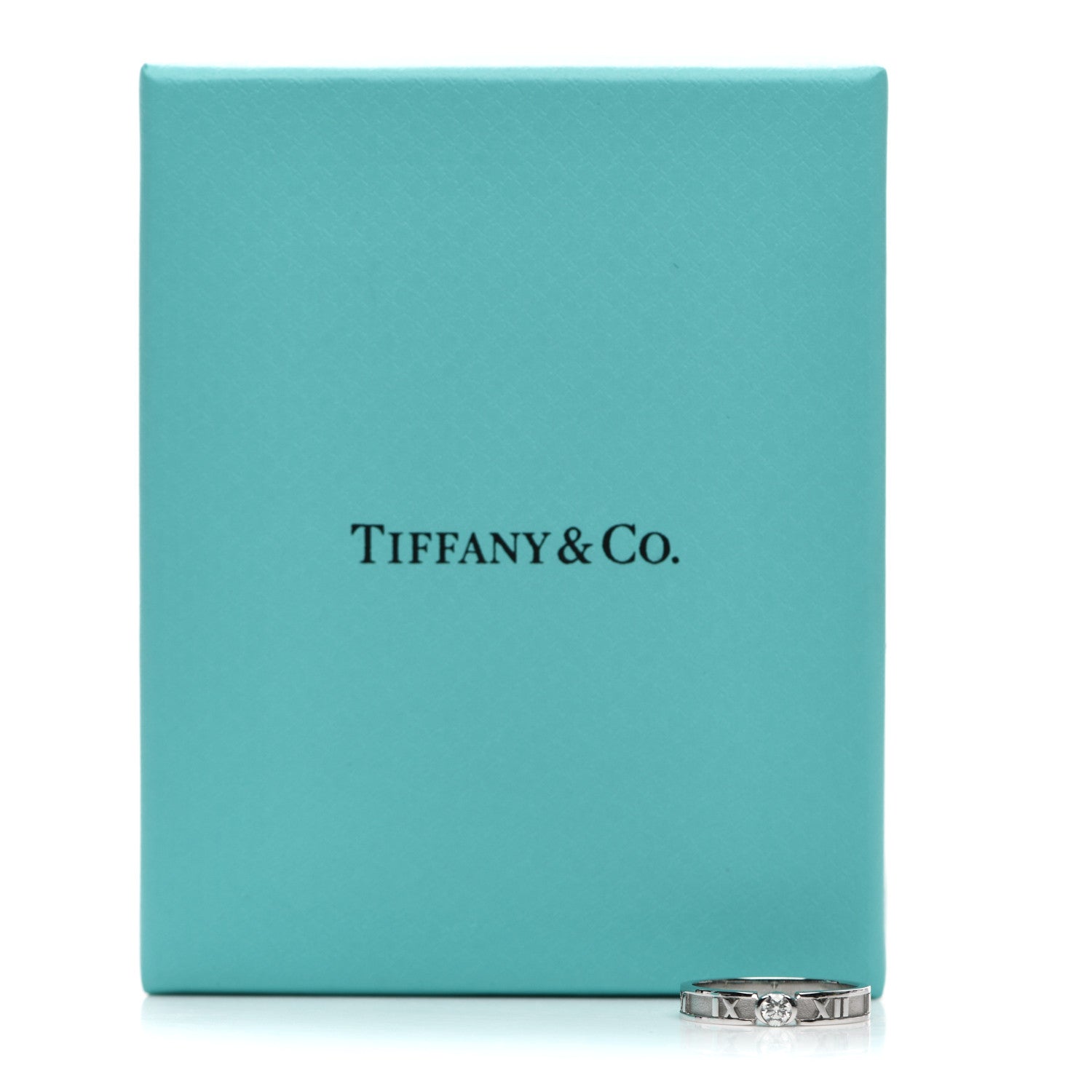 Tiffany 18K White Gold Diamond Atlas Solitaire Band Ring 52 6 6 of 6