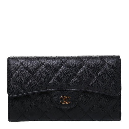 Chanel Caviar Quilted Large Flap Wallet Black 1 of 9