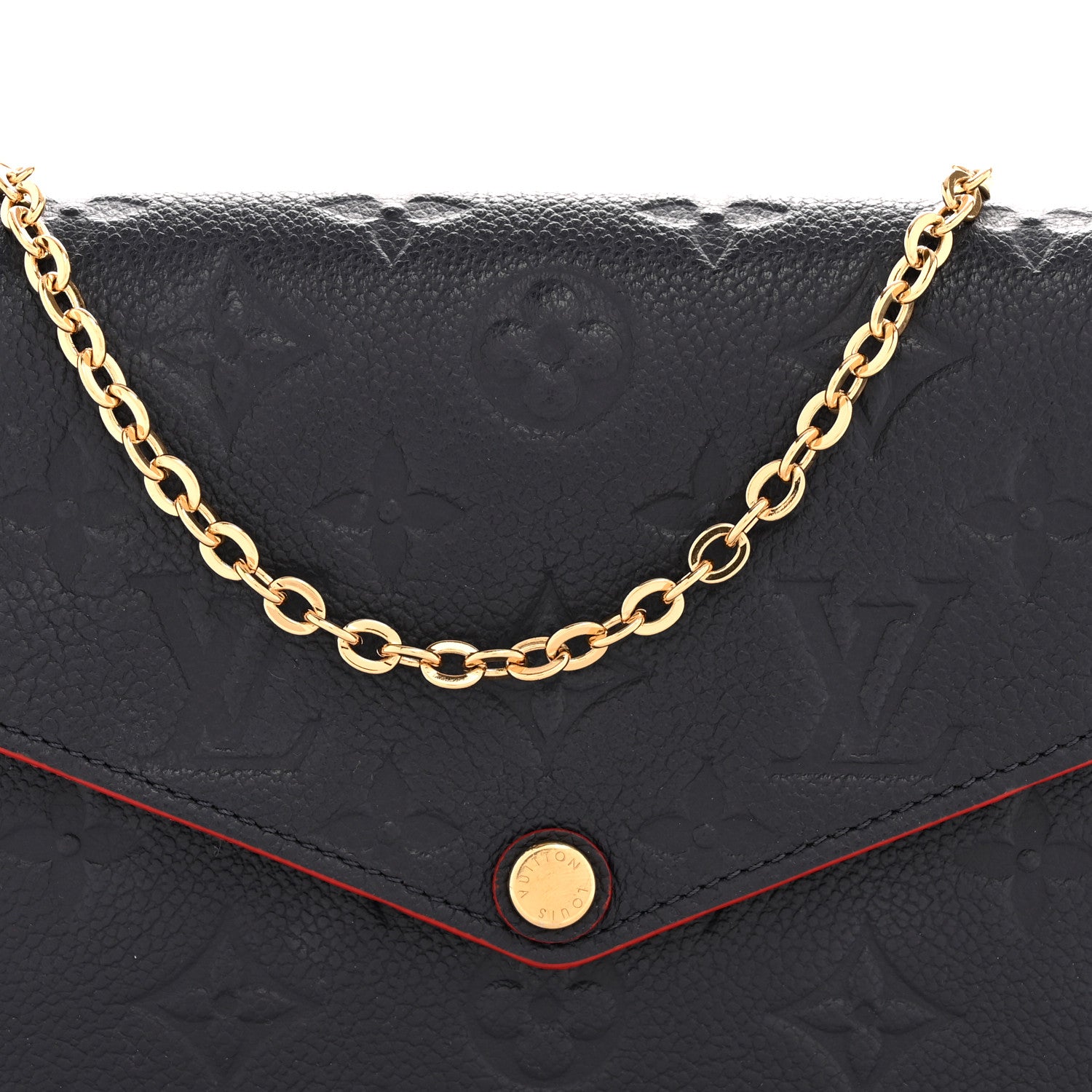 Louis Vuitton Empreinte Pochette Felicie Chain Wallet Marine Rouge 8 of 12