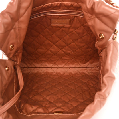 Chanel Shiny Calfskin Quilted Chanel 22 Camel 6 of 12