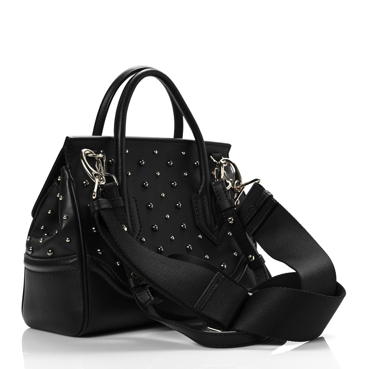 Versace Calfskin Studded Medium Palazzo Empire Bag Black 3 of 7