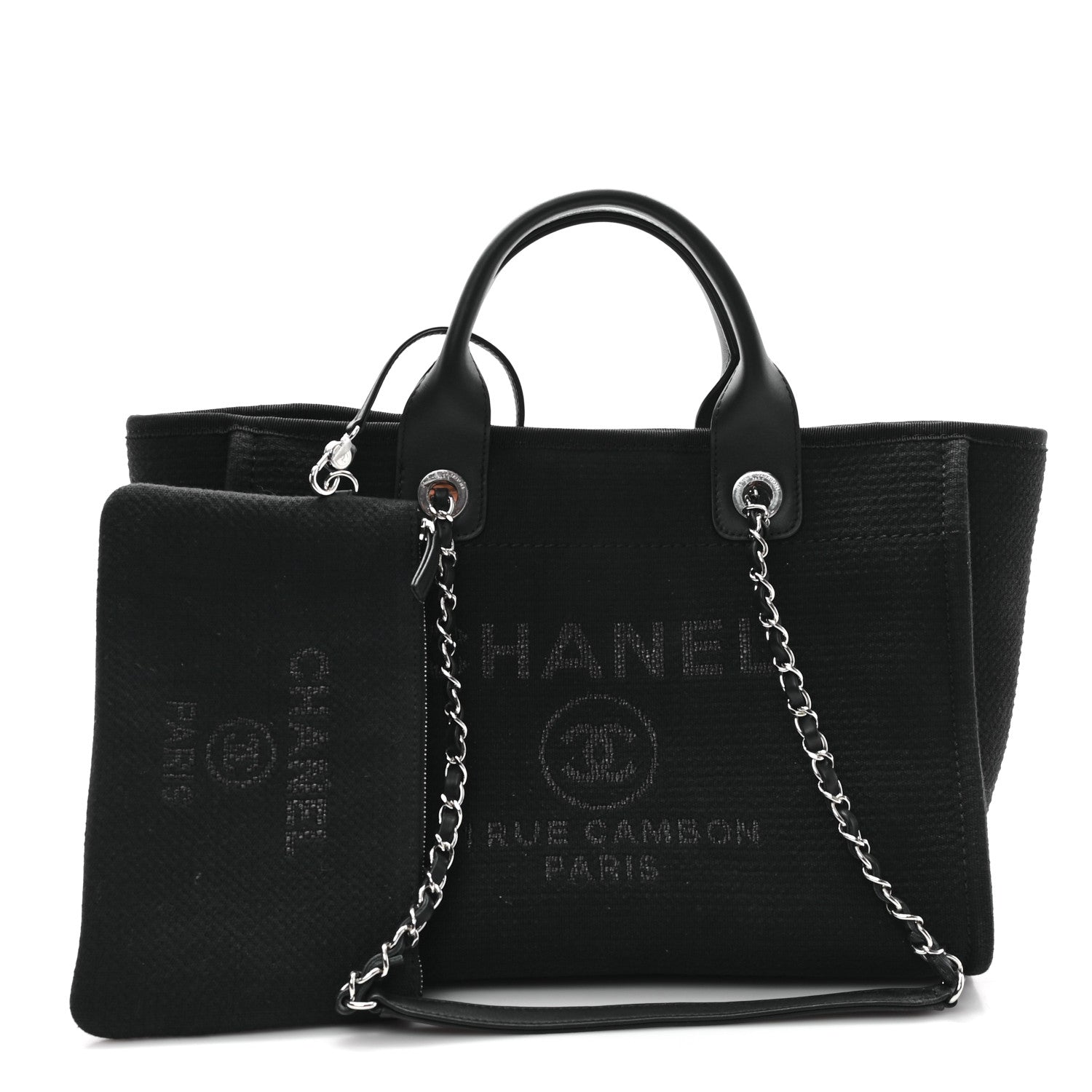 Chanel Mixed Fibers Small Deauville Tote Black 3 of 12