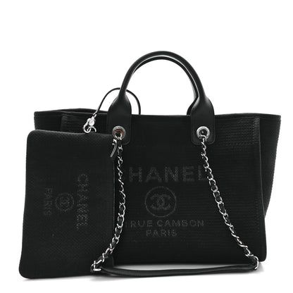 Chanel Mixed Fibers Small Deauville Tote Black 3 of 12