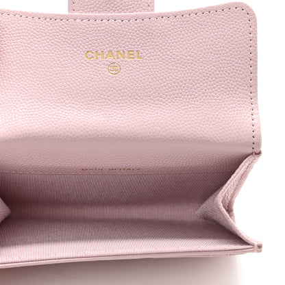 Chanel Caviar Quilted Flap Card Holder Wallet Light Pink 7 of 9