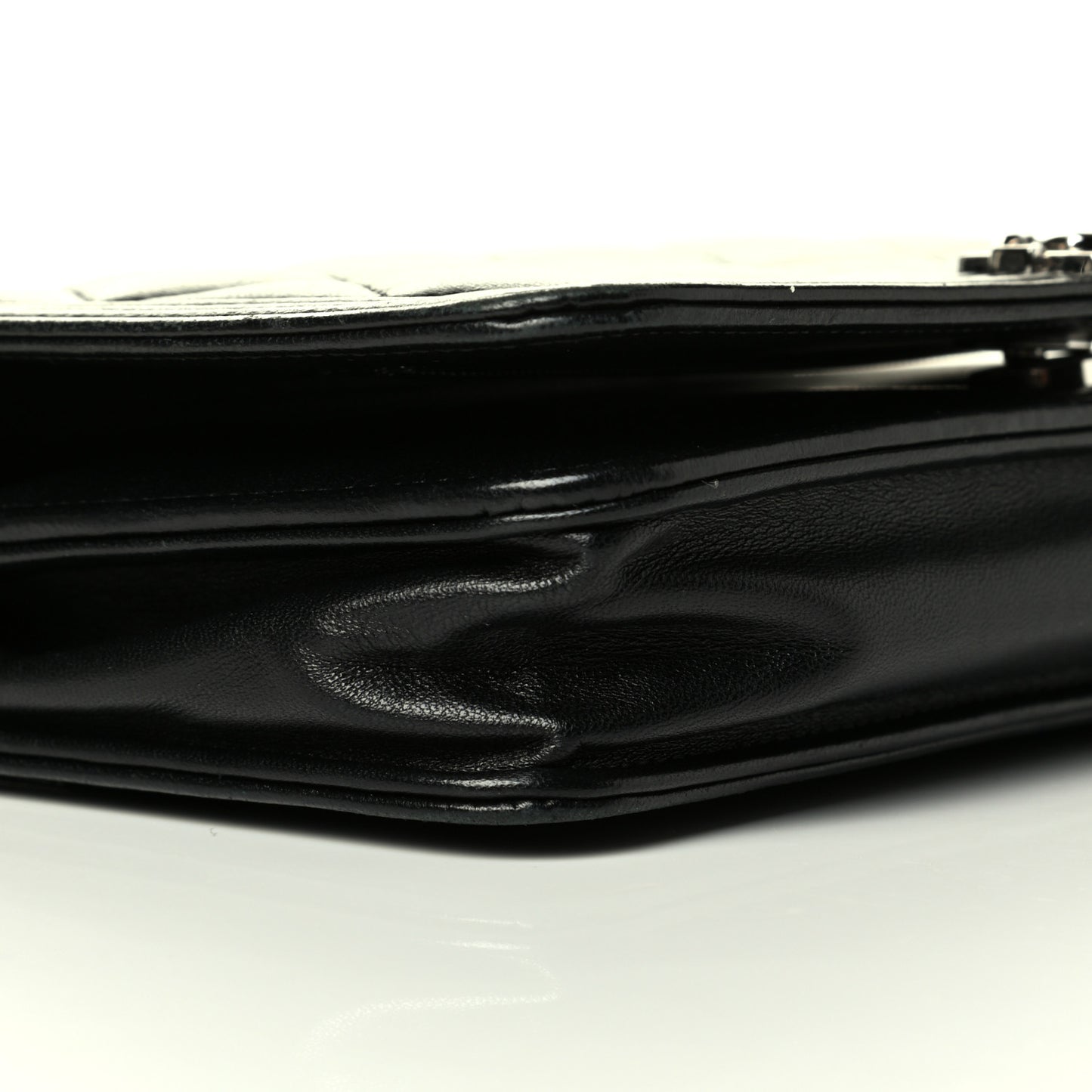 Calfskin Quilted Boy Wallet On Chain WOC Black