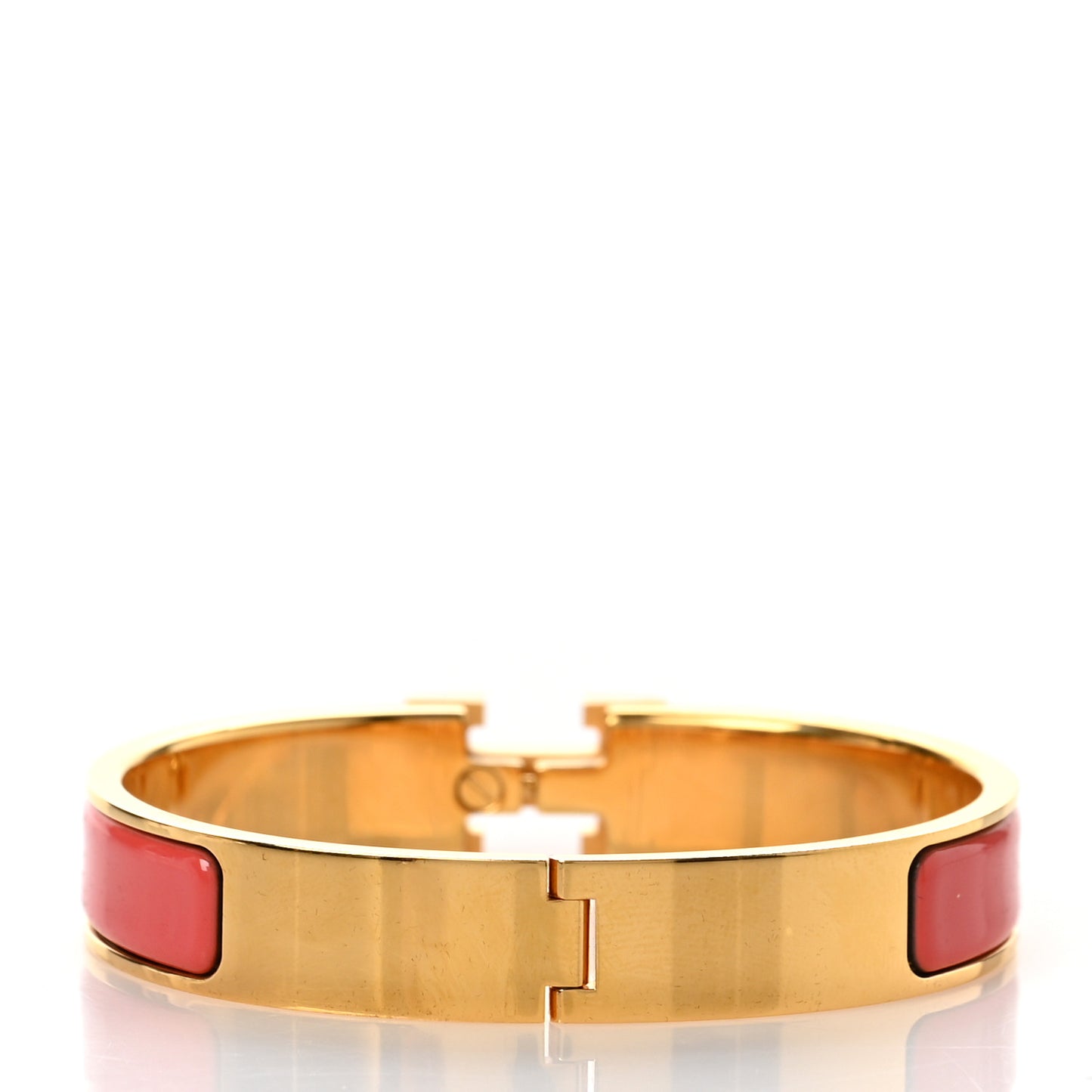 Enamel Narrow Clic Clac H Bracelet PM Rouge Corail