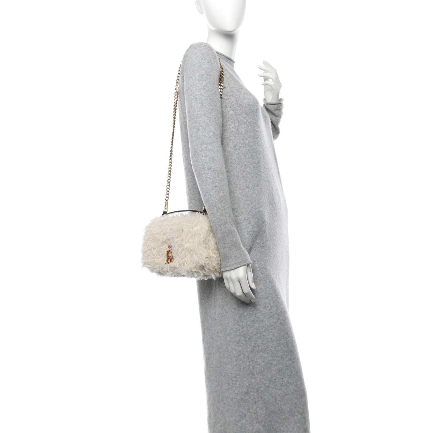 Burberry Mohair TB Lola Bag White 2 of 10
