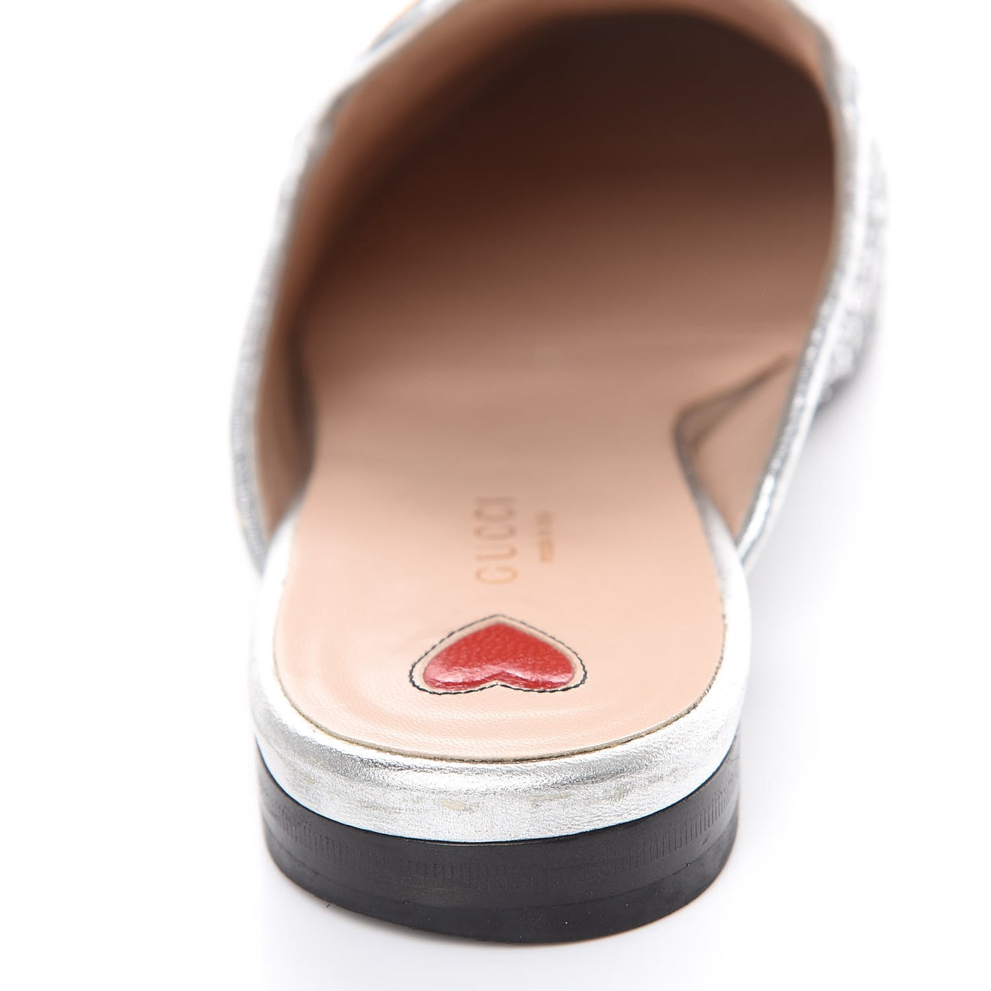 Glitter Womens Princetown Slippers 39.5 Silver