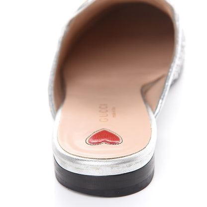 Gucci Glitter Womens Princetown Slippers 39.5 Silver 15 of 15
