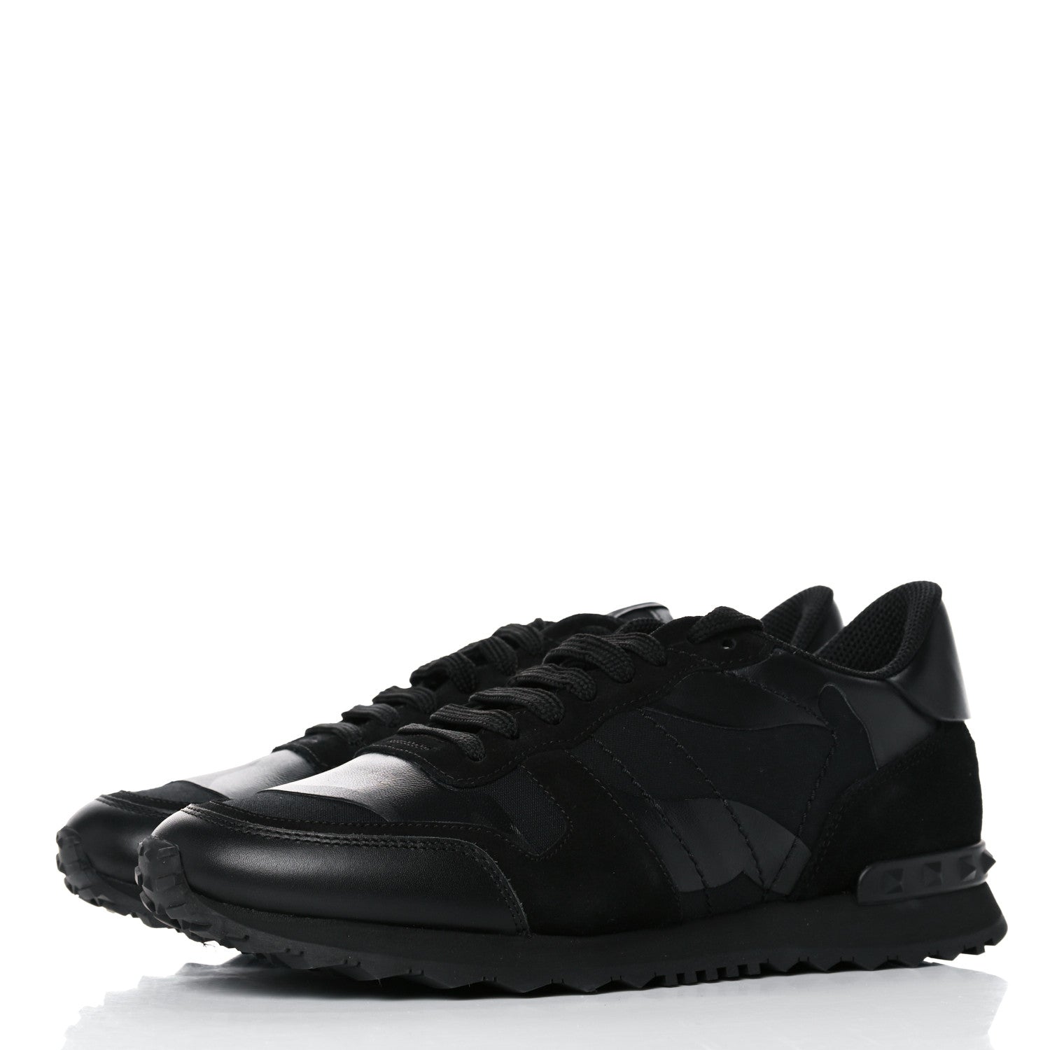 Valentino Garavani Nappa Suede Camouflage Mens Rockrunner Sneakers 41 Black 40.5 Black 3 of 10