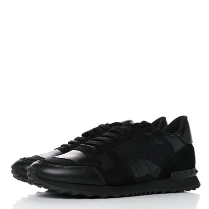 Valentino Garavani Nappa Suede Camouflage Mens Rockrunner Sneakers 41 Black 40.5 Black 3 of 10