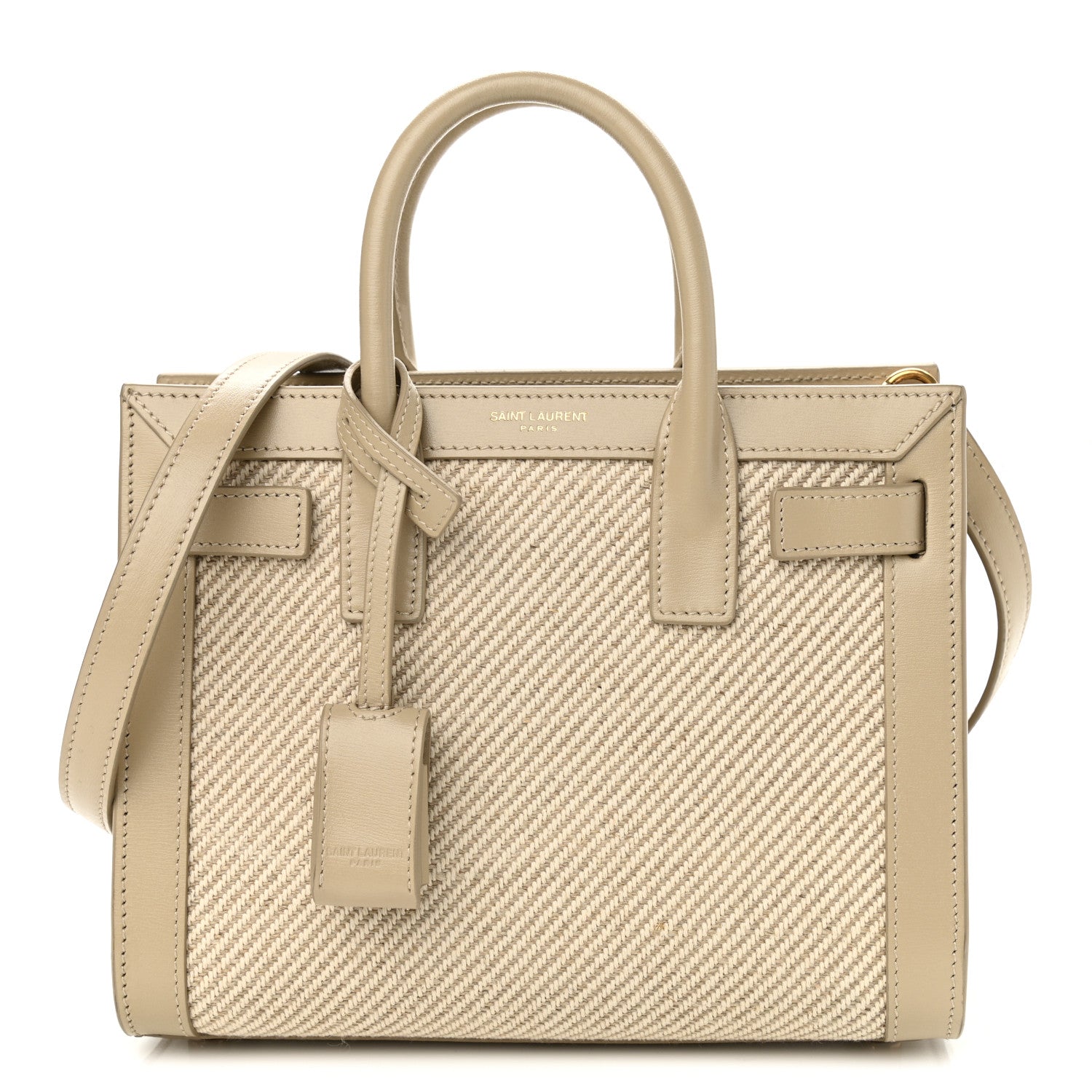 Saint Laurent Smooth Calfskin Canvas Nano Sac de Jour Beige 1 of 11