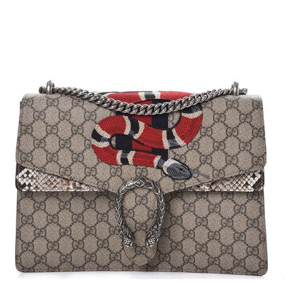 Gucci GG Supreme Monogram Kingsnake Embroidered Medium Dionysus Shoulder Bag Beige 1 of 8