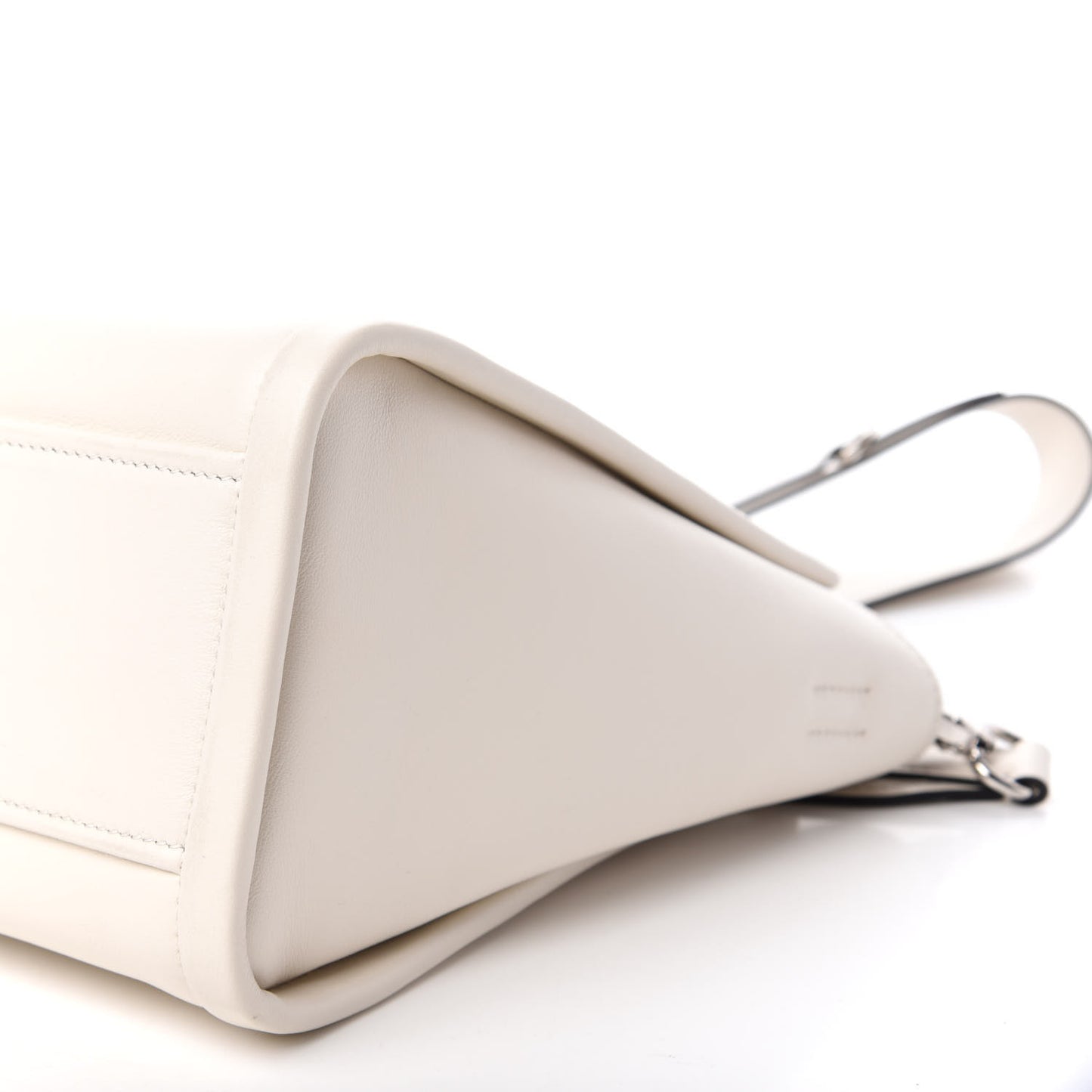 Calfskin Studded Concept Top Handle Bag White