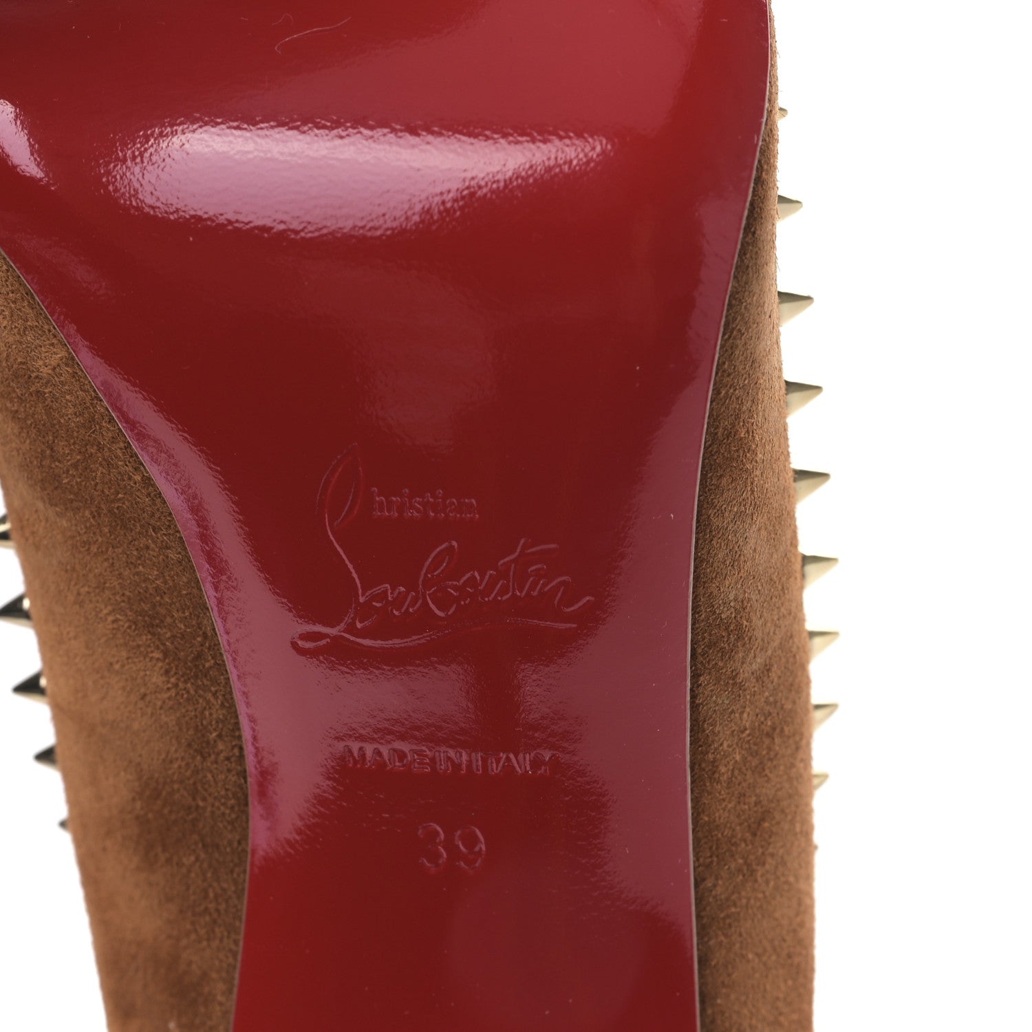 Christian Louboutin Veau Velours Anjalina 100 Pumps 39 Macchiato 6 of 7