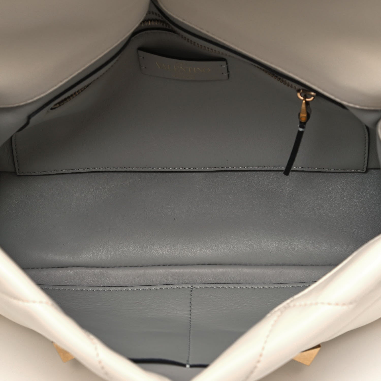Valentino Garavani Nappa Large Roman Stud Shoulder Bag Ivory 8 of 9